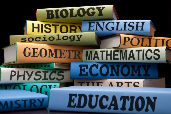 stack of textbooks